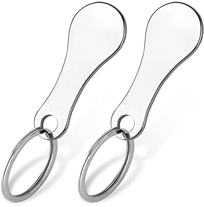 2 Pezzi per Carrello Della Dpesa, in Acciaio Inox, Chip per Carrello Della Spesa Rimovibile Come Portachiavi, Strumento per Carrello Della Spesa