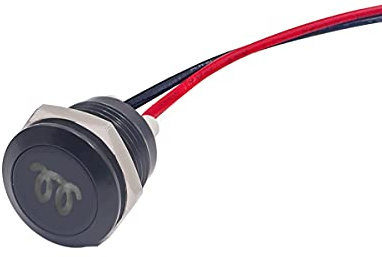 Taiss LED Indicator Pilot Dash Light (Glow Plug Warning) Yellow, 1/2(12mm)12V LED Metal Signal Indicator Light.