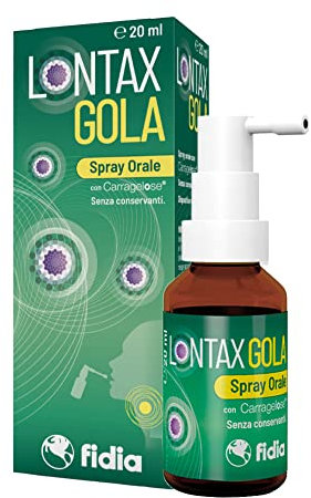 Fidia Farmaceutici LONTAX GOLA SPRAY ORALE | Per Contrastare e Favorire la Risoluzione del Raffreddore | Aroma di Ciliegia | Adatto ad Adulti e Bambini | Flacone da 20 ml