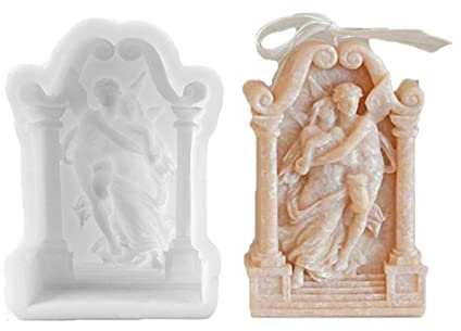 Vela 3D de silicona con forma de vela, para hacer manualidades, aromaterapia, forma de jabón, arco, colgante escultural, decoración de escayola hecha a mano, única Navidad (1)