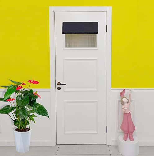 E-HAO French Small Front Door Curtain (26 w x 20 L), Washable Door Curtain with Adhesive Hook and Loop Fastener Strip (Gray)