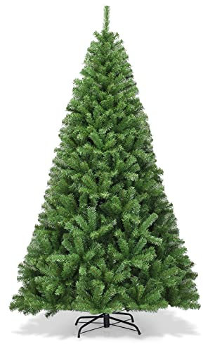 LIFEZEAL Árbol de Navidad, árbol automático de Lujo Verde de 225/180 cm de Alto, 3 Secciones, con 1346 Ramas de 21 cm de Largo de PVC, Patas estables de Hierro de 55 cm de Largo, Duradero