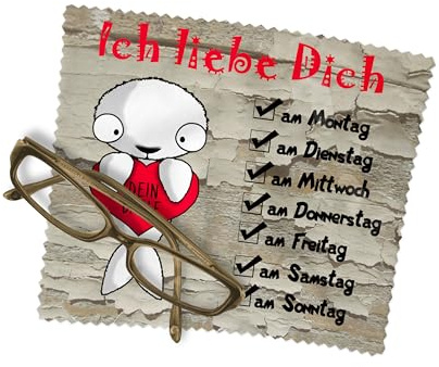 Personalisierbares Brillenputztuch Ich liebe dich – Süßes Reinigungstuch für Brille, Handydisplay und Kameraobjektive