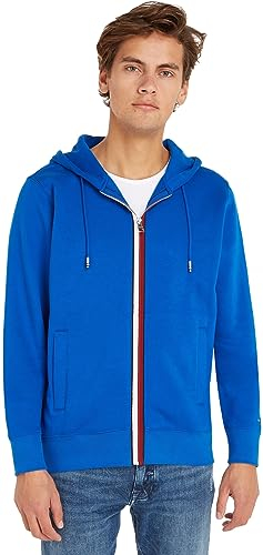 Tommy Hilfiger Herren Hoodie mit Reißverschluss Zipper, Blau (Ultra Blue), M