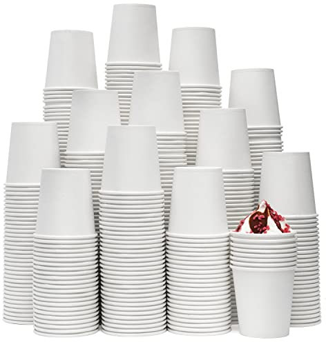 Vumdua 500 vasos de papel desechables de 6 onzas, vasos de papel desechables, vasos de papel para bebidas calientes/frías para jugo, café, agua, té, espresso y cortado (blanco)