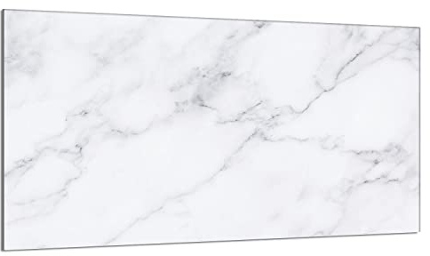 Herdabdeckplatte 90x52 cm Ceranfeldabdeckung, Marmor Weiß