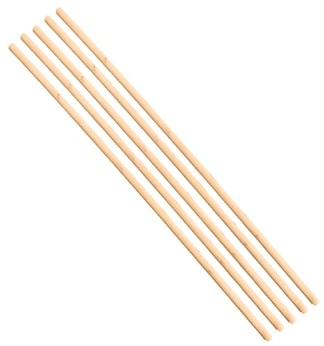 H&H HOMEDECOR LTD Wooden Broom Handle Stick Replacement Wood Handle Heavy Duty Durable Wood Broom 48 inces (120 cm) Long Mop Handle 1/8 (28/29mm) Diameter Broomstick Wooden Pole Only (Pack of 5)