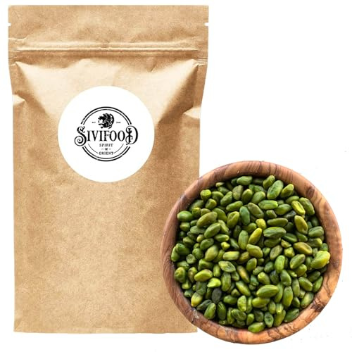 SIVIFOOD Pistaches Décortiquées Blanchies Premium et naturels 1kg – Pistaches Crues Sans Peau, Qualité Supérieure – 100% Naturelles, Sans Additifs, Idéales en Cuisine et Pâtisserie garniture idéale
