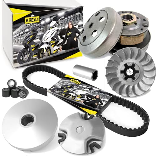 Area1 Kit variateur avec courroie trapézoïdale et convertisseur pour scooter avec moteur 50 cc 2T Compatible avec Aerox Neos Jog Nitro Ovetto MachG Booster,