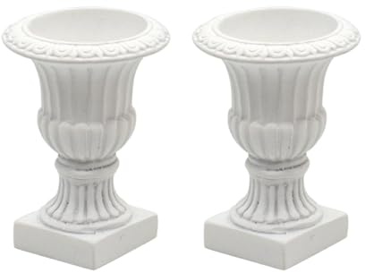 Luwecf 2Pcs 1:12 Scale Urn Planters Dollhouse Flowerpots Dollhouse Accessories for Photo Props