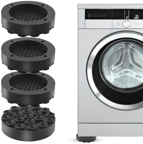 Washing Machine Vibration Pads, 4pcs Anti Vibration Pads for Washing Machine Shock Absorber, Non-slip Washing Machine Feet Noise Cancelling for Dryer, Washing Machine, Dishwasher, Refrigerator, Treadm