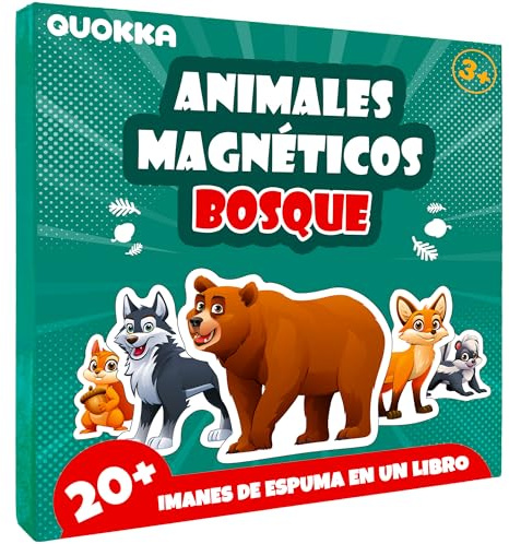 QUOKKA Juego magnético para niños de 2 a 3 años: rompecabezas magnético de más de 20 piezas en el bosque para niños pequeños en aviones. Juguetes educativos para llevar. Juegos de viaje. Imán de apren