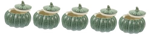 Cabilock 5 Piezas Copa De Calabaza Cuenco Creativo En Forma De Calabaza Tazones De Sopa En Forma De Calabaza Tarro De Avena Durante La Noche Contenedor De Comida De Porcelana Botes Cerámica