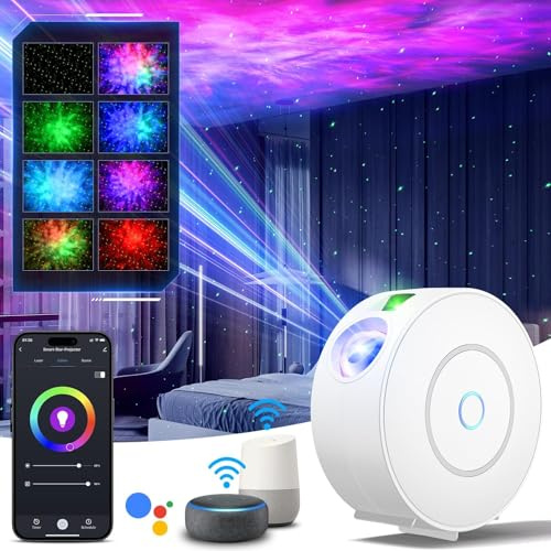 The Three Musketeers LED Sternenhimmel Projektor, WiFi Projektor Galaxy Sternenlicht Kinder mit Sprachsteuerung von Alexa/Smart Life App, für Kinder/Schlafzimmer/Party