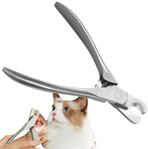 Krallenzange für Haustiere | Edelstahl 4,76 Zoll Katze Schneiden Nägel Trimmer | Halbmondförmiger Anti-Rutsch-Hunde-Nagelknipser | Hund Zehennägel Cutter Geeignet für Kaninchen, Welpen, Kätzchen