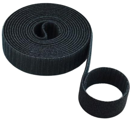 KLEBASTO Klettband beidseitig | Klett kabelbinder | Back to Back mit hoher Verschlusskraft | doppelseitiges klettband zum Fixieren,Bündeln (Schwarz, 10mm x 6m)