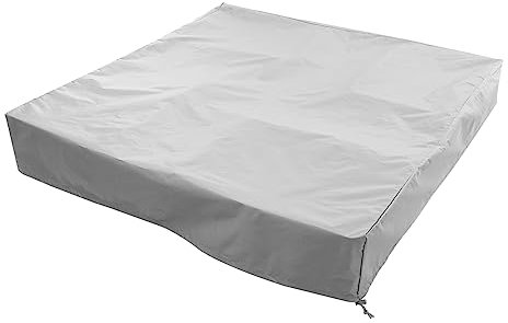 VINTORKY Sandkastenabdeckung Mit Kordelzug Gartenschutz 125x125x20cm Strapazierfähiges Material Grau Wetterfeste Sandkasten Schutzhülle Für Kinder