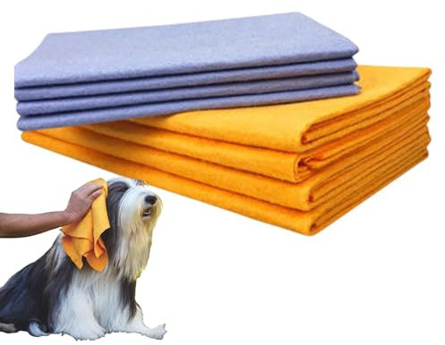 Peau de Chamois Lot de 8 serviettes de toilette en mousseline de soie de nettoyage non pelucheux sans rayures, serviette de cuisine en chamois super absorbante multi-usages, Pour De La Voiture Pour