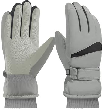 Feelorna - Guantes de invierno para mujer, impermeables, térmicos, con pantalla táctil, forrados de forro polar y superficie impermeable, guantes cálidos para ciclismo, esquí, deportes al aire libre