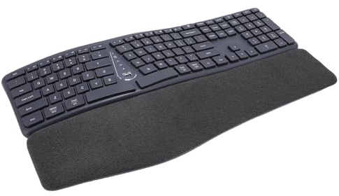 MENDUNER Wave Keys Wireless Ergonomic Keyboard, Split Keyboard with Cushioned Wrist Rest, Bluetooth and USB Connectivity, Comfortable Naturals Typing for WindowsMac