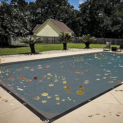 Filet De Protection Piscine Rectangulaire | 5x10m/6x12m Anti Feuilles & Anti-déchirure Couverture Piscine Hivernage pour Extérieur | Maille Fine, pour Piscines Hors-Sol Et Enterrées
