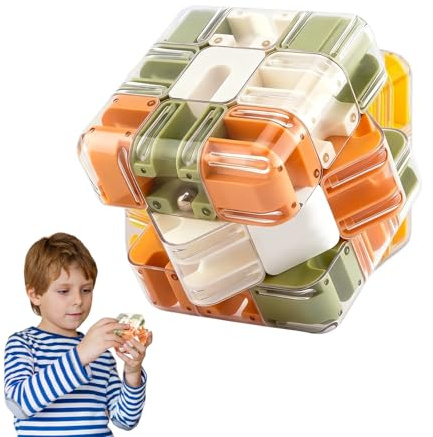 3D Maze Cube Puzzle - Large Labyrinth Ball Game with 6-Side Challenge, Educational Brain Teaser for Kids & Adults, Fidget Toy for Stress Relief & Logic Training, Educational Focus Game(6.9*6.9*6.9CM)