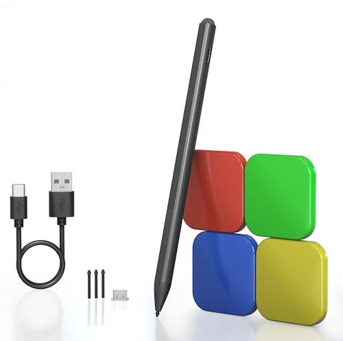 Eingabestift Stylus Stift für Microsoft Surface – 75 Tage Akkulaufzeit + 4096 Neigungsdruck + Touchscreen Stiftkappe, Pen für Surface Pro 11/10/9/8/7/6/5/4/3/X Surface Go Surface Book Laptop Studio