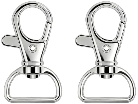 50 Stück Schlüsselanhänger Karabiner 3,6cm 360° Karabinerhaken D Ringen | karabiner schlüsselanhängerfür Taschen Schlüsselband Clips Welpenketten Silberschlüsselanhänger metall schlüsselband D-Ring