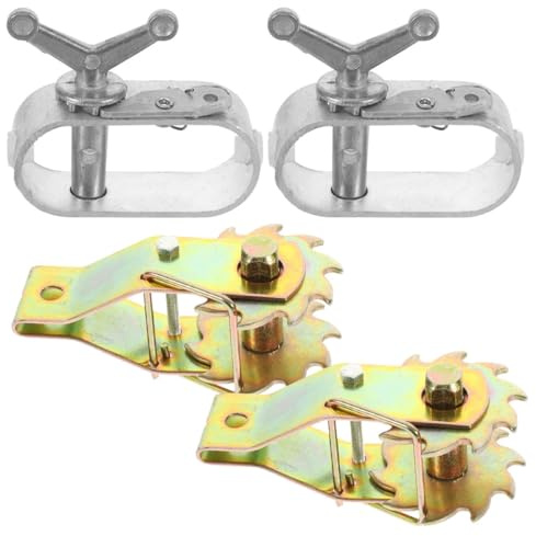 IWOWHERO Set da 4 Tenditori per Filo di Acciaio Inossidabile, Tenditore per Funi Metalliche Ingranaggi, Accessorio per Tensione Cavi in Recinzioni e Vigneti, per Uso Industriale e Agricolo