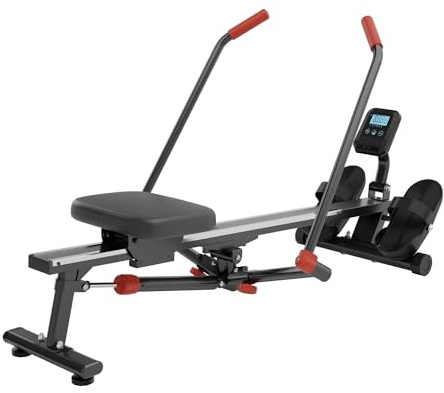 Ultrasport Rameur Pliable Appartement I 12 Niveaux I Extra Silencieux I Jusqu’à 110 KG Certifié | Rameurs Hydraulique de Musculation, Rowing Machine Professionnel