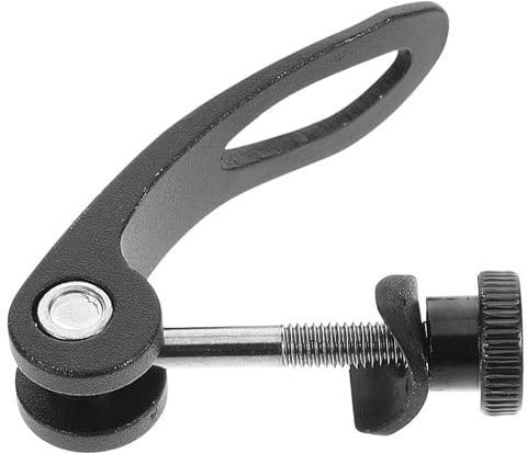 Veemoon Abrazadera de Asiento de Bicicleta M5x45mm Negra Tornillo y Palanca de Liberación Rápida, Abrazadera de Tija de Sillín de Aleación de Aluminio Ajustable para Bici de Montaña