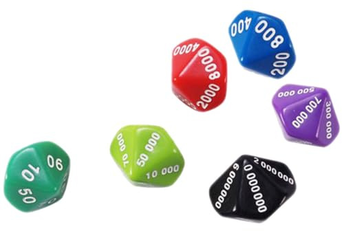 Genérico 6 Dados de Plástico de Múltiples Caras para Fiestas y Juegos de Mesa, Prácticos, Ligeros y Fáciles de Transportar en Colores Variados Color Aleatorio