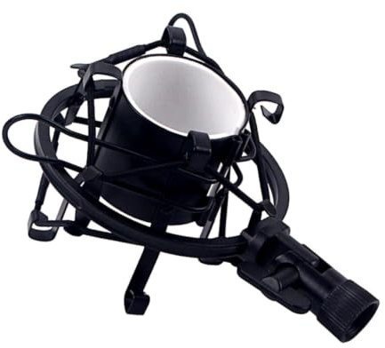 COHEALI Supporto per Microfono Condensatore in Metallo Nero Shockmount Antivibrazione Facile da Installare per Studio di Registrazione