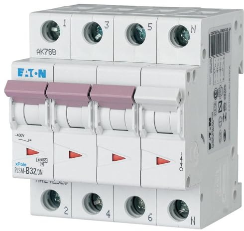 Eaton PLSM-B32/3N-MW Leitungsschutzschalter 32A 3+N-p B-Charakteristik LS-Schalter (242520 ALT 245048)