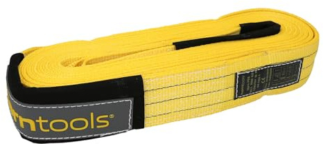 horntools Bergegurt 10m x 9cm - Gelb - 21t Bruchlast - 3t Arbeitslast - Extra Reißfest - Abschleppseil für Offroad, PKW & LKW - Hochwertig & Robust