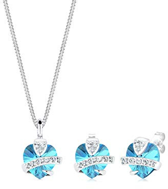 Elli Damen Schmuckset Herz Motiv Edel mit Kristalle