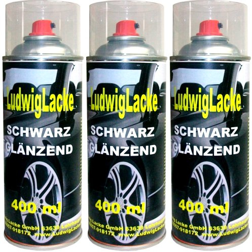 Standardspray 3 Lackspray Schwarz glänzend 400 ml je Spraydose