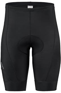 Garneau Optimum 2 Padded Bike Shorts for Men, 9 Cycling Shorts, Breathable & Moisture-Wicking with Reflective Elements, Black, Large