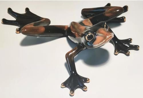 Golden Pond Collection Brown and Orange Ceramic Frog (A)