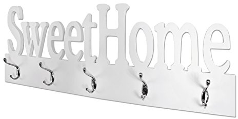 HAKU Möbel Wandgarderobe chrom, weiß, MDF - Maße: B 74 cm x H 28 cm x T 7 cm, Style: Modern