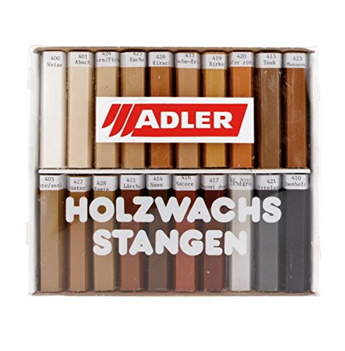 ADLER Grilith Holzwachsstangen 20-Sortiert 20er Wachsstifte Möbelstifte Holzstift