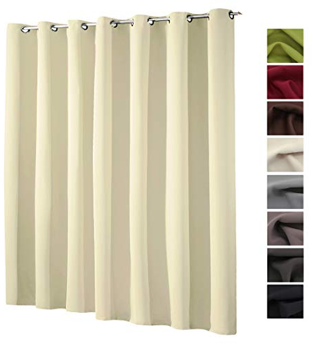 heimtexland ® XXL Ösenschal Verdunkelung HxB 245x275 cm Thermovorhang Verdunkelungsgardine Extra Breit Creme Typ139