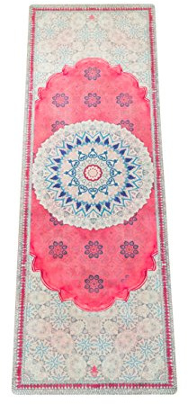 Mala HYBRID Premium Yogamatte aus Naturkautschuk mit Mikrofaser-Oberfläche für Bikram-Yoga, Hot-Yoga, Vinyasa, Pilates, Fitness und andere Workouts