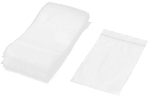 uxcell Plastic Family Earring Nail Peg Holder Resealable Zipper Poly Bag 11 x 7cm 120pcs Clear