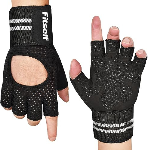 Fitself Fitness Handschuhe Gewichtheben Handschuhe Trainingshandschuhe mit Handgelenkschutz rutschfeste Sport Handschuhe Frauen Manne für Gym Kraftsport Croszfit Workout Radfahren