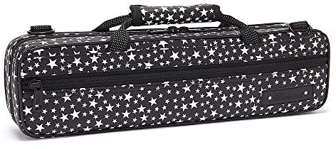 Beaumont Starry Night Flute Case With Shoulder Strap - C-Foot Flute Hard Case Cover - Lightweight Canvas C Case for Yamaha, Jupiter, Trevor James Flute Instrument Case