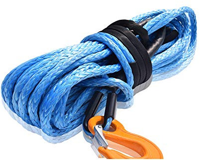 12mm*30m kevlar cable del cabrestante,Synthetic Winch Cable for ATV UTV Car,Heavy Duty Vehicle Towing Ropes (azul, 12mm×30m)