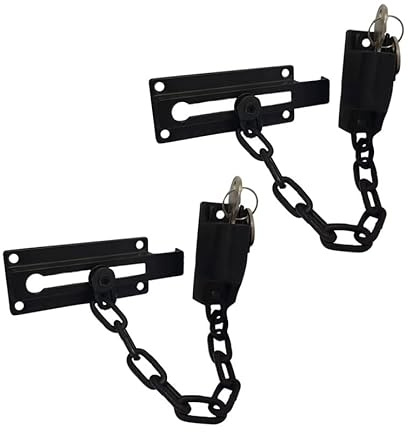 QCAA Keyed Chain Door Lock, Die Cast Construction, Oil Rubbed Bronze-Coated, 2 Pack, Made in Taiwan