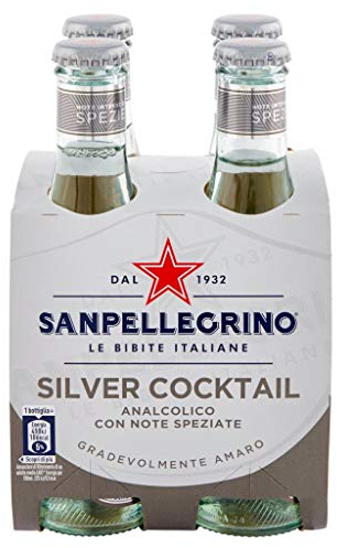 12x San Pellegrino Silver Cocktail kohlensäurehaltiges Erfrischungsgetränk mit würzigen Noten trinken angenehm bitter Glasflasche ( 4 x 20cl )