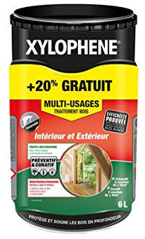 TRAITEMENT INSECTICIDE POUR BOIS POUTRES ET CHARPENTE 5 L + 20% (SOIT 6 LITRES) CONTRE VRILLETTES CAPRICORNES TERMITES 700/880
